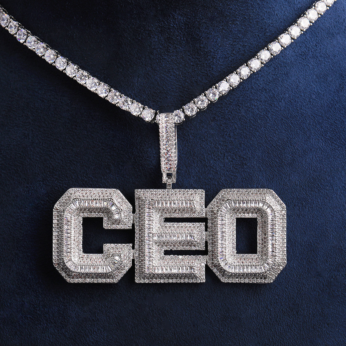 Top Floor | Iced Blinged Out VVS Diamond CZ Baguette Stone CEO Hip Hop Pendant