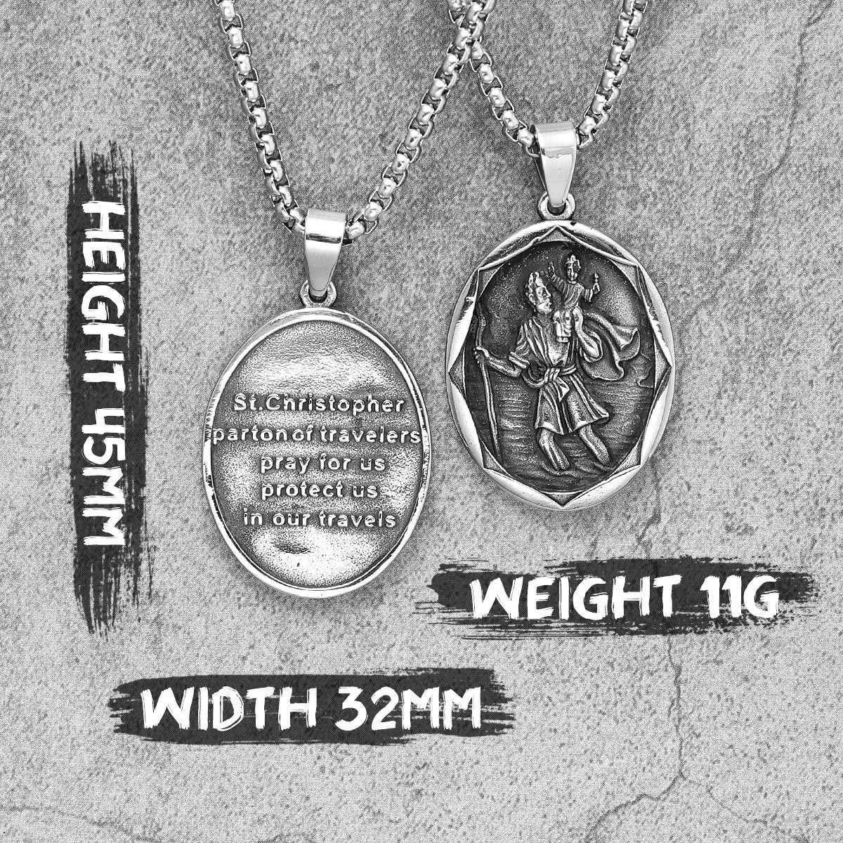 Men's St Christopher Carrying Christ No Fade Stainless Steel Casual Spiritual Pendants