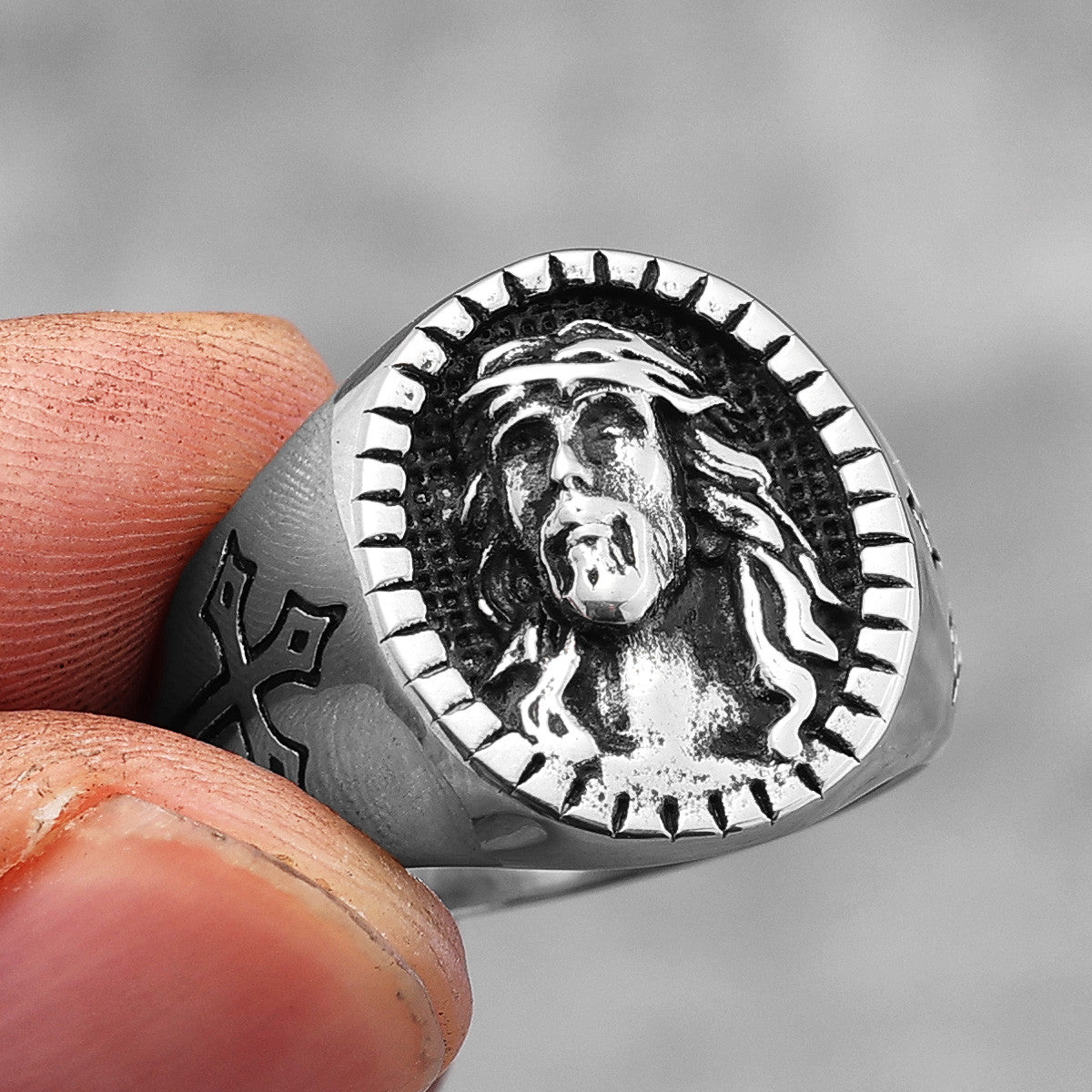 The Holy One | 14k Gold Accent God Jesus Face Spiritual Street Wear Rings