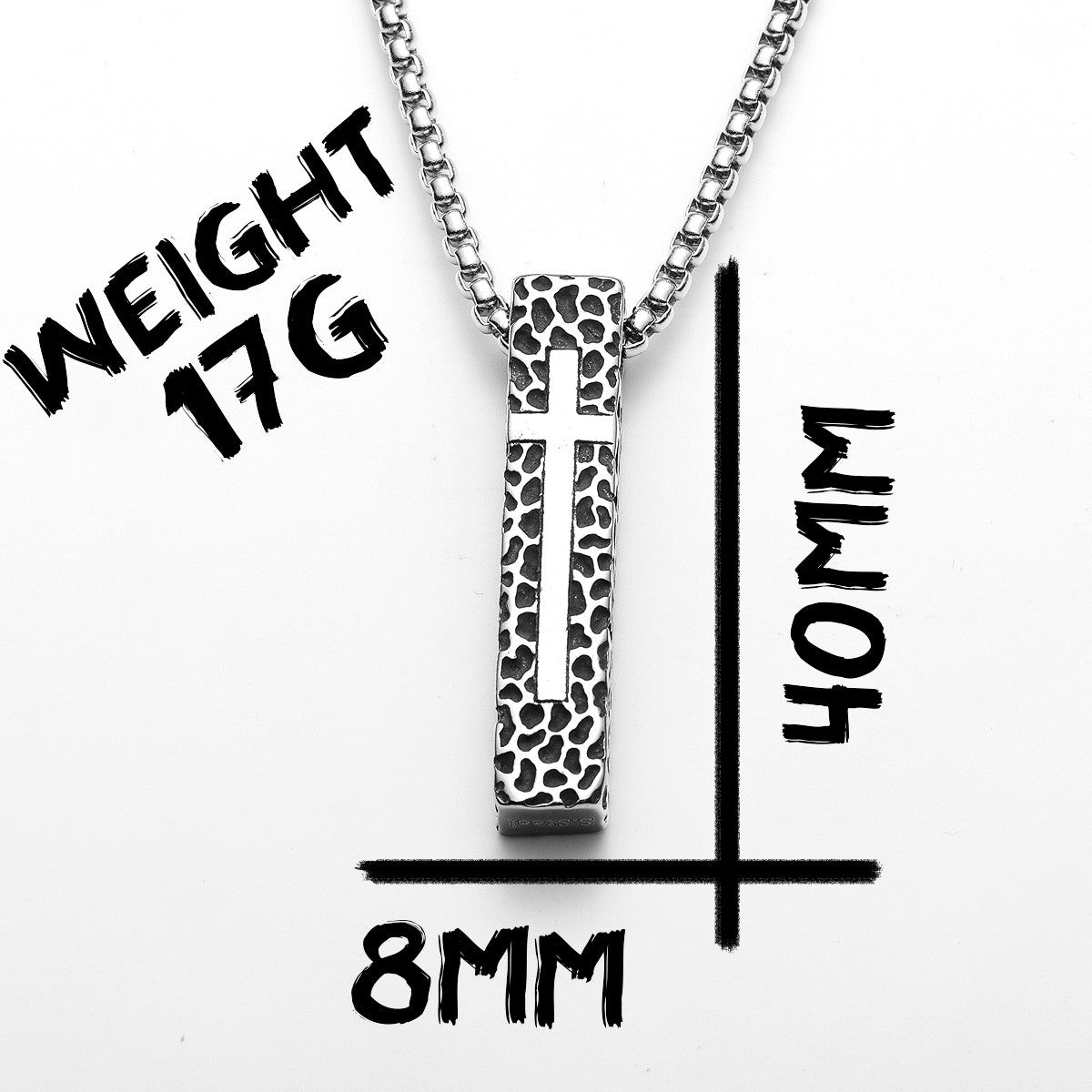 Texture Cross | 316L No Fade Stainless Steel Symbolic Spiritual Street Stylish Pendant