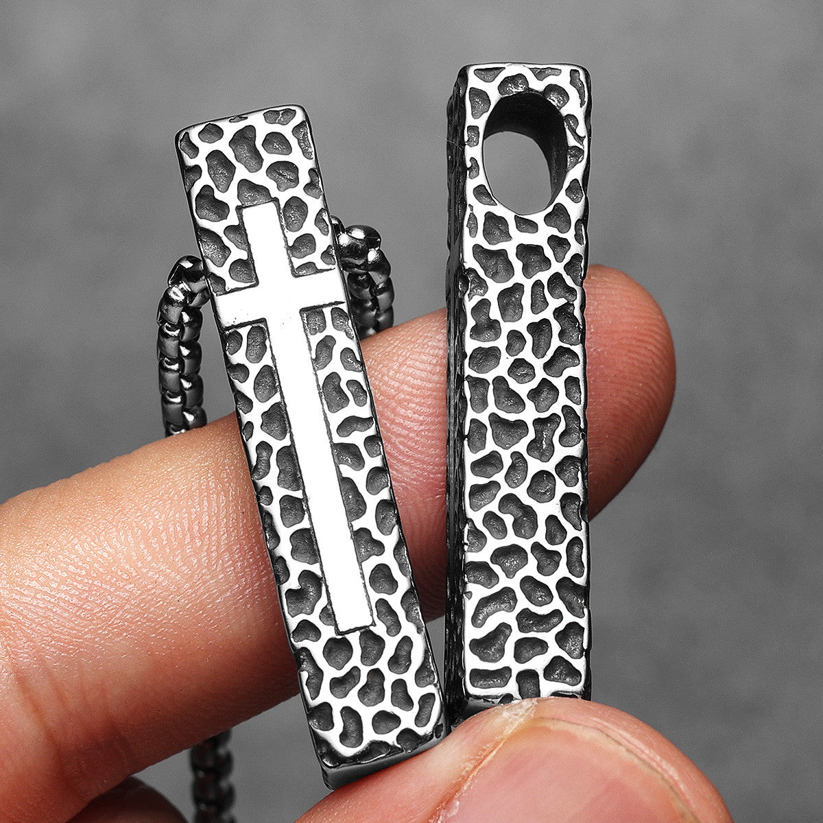 Texture Cross | 316L No Fade Stainless Steel Symbolic Spiritual Street Stylish Pendant