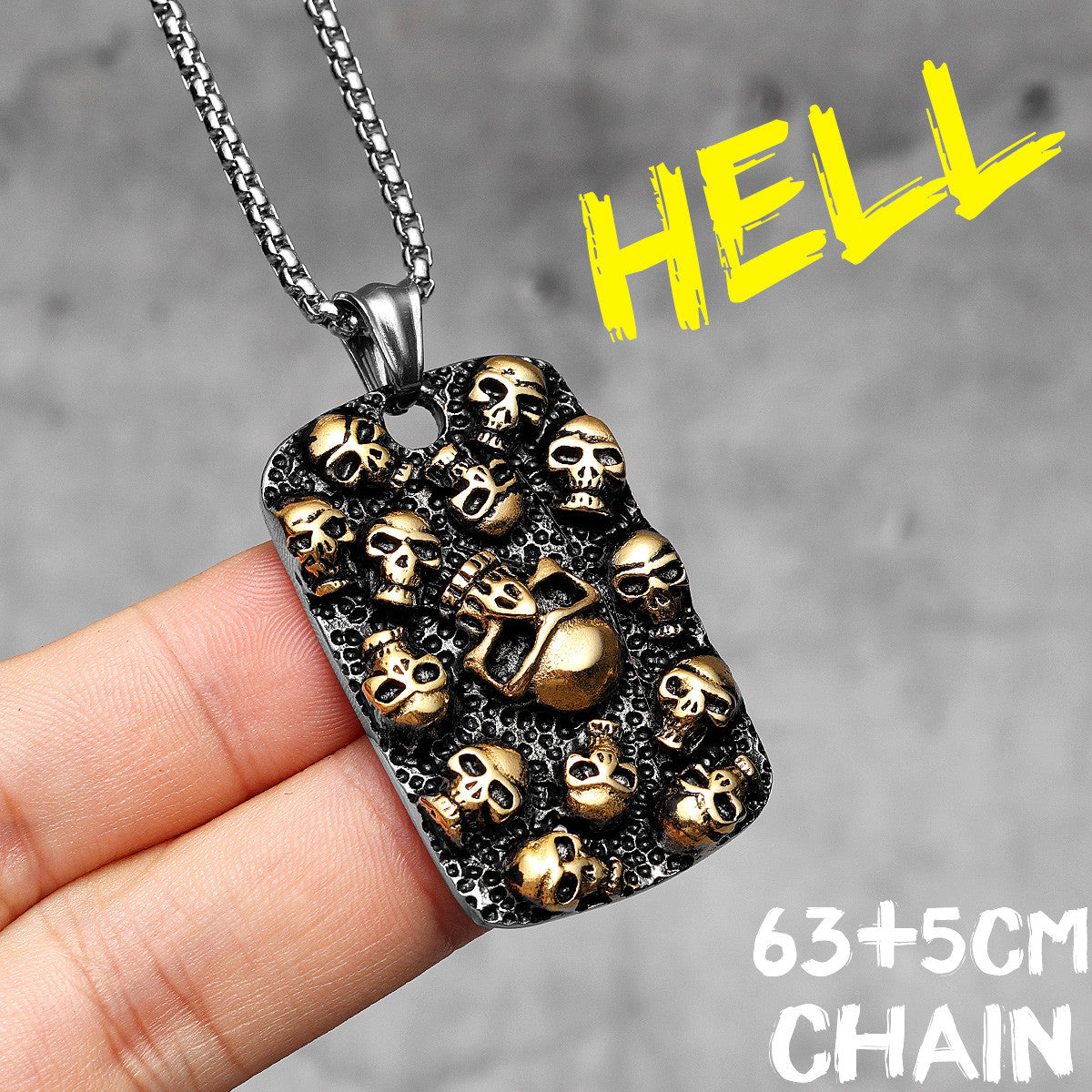 Hell | 316L No Fade Stainless Steel The Depths Of Hell Hip Hop Pendant Chain Necklace