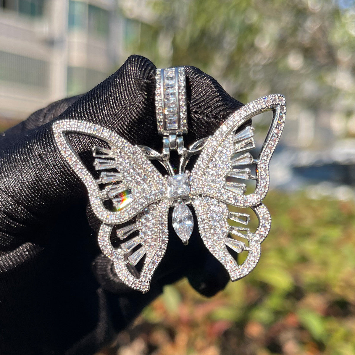 Enchanted Wings | Prong Set Center Stone Beautiful Butterfly Pendant Necklace