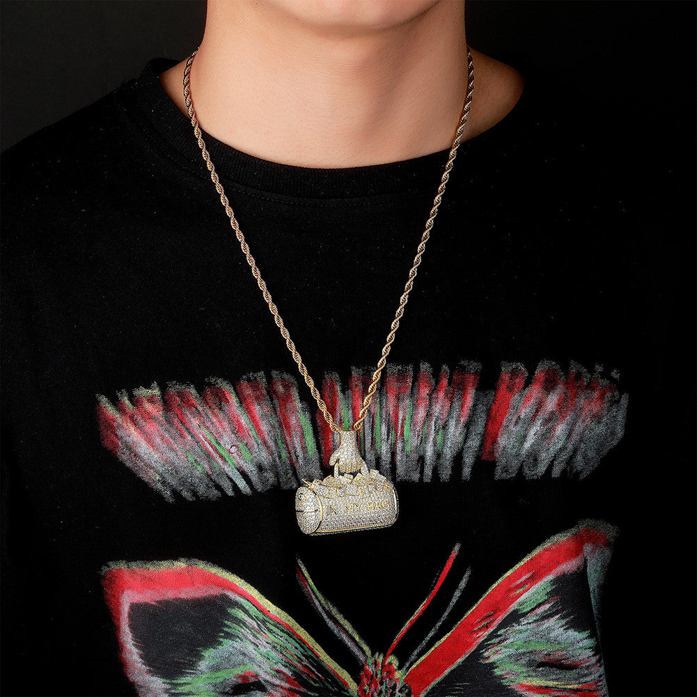 In My Bag | VVS Diamond CZ Money Bag 14k Gold 925 Silver Hip Hop Pendant Chain
