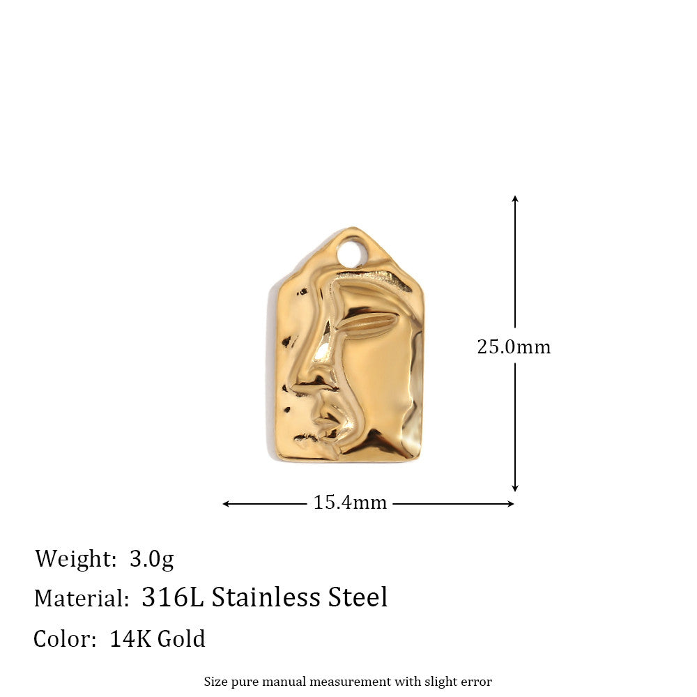 Ladies DIY 18k Gold Over No Fade Solid Stainless Steel Perforate 3D Buckle Pendants
