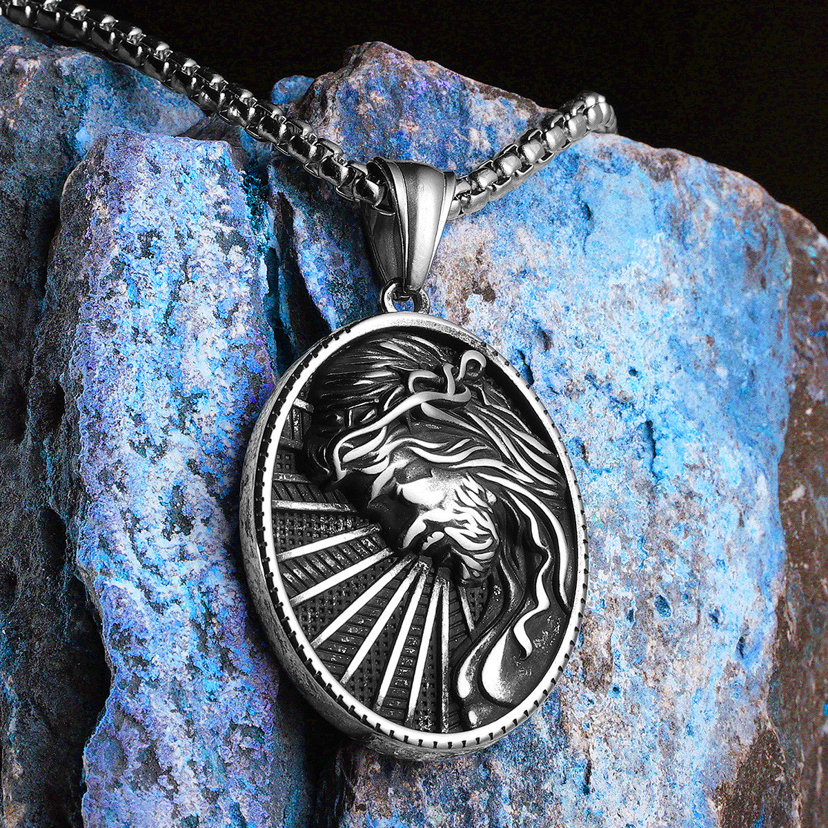 Rays Of Light | Solid Stainless Steel Christian Jesus Piece Powerful Amulet