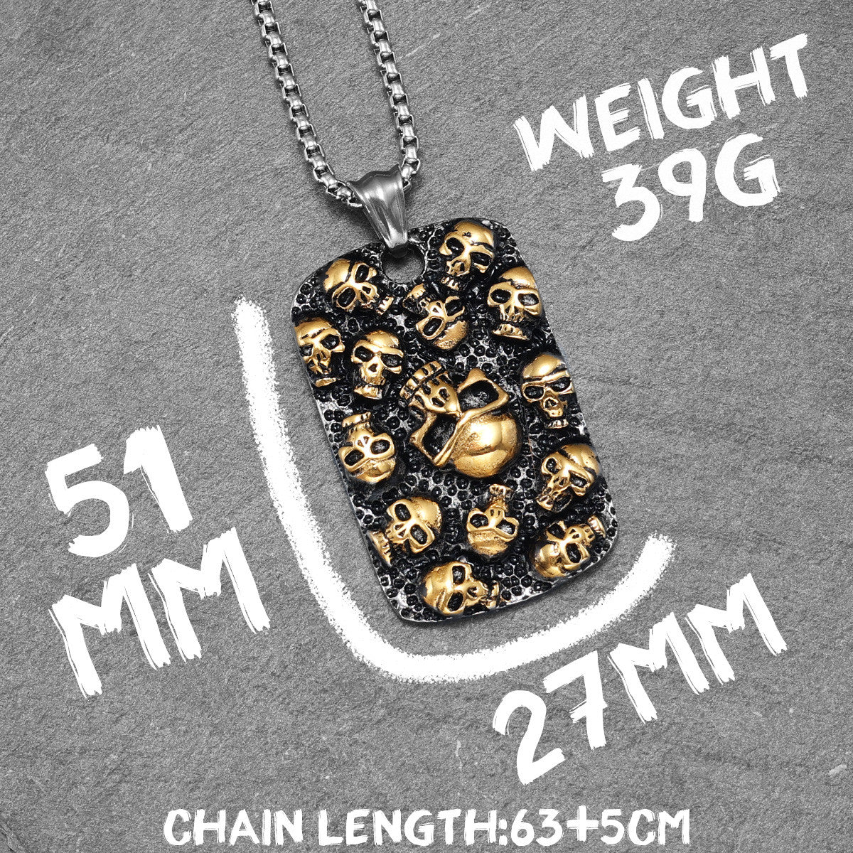 Hell | 316L No Fade Stainless Steel The Depths Of Hell Hip Hop Pendant Chain Necklace