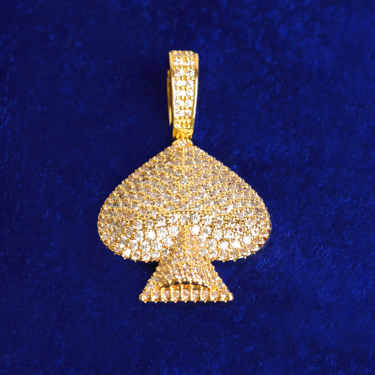 Ace Of Spades | VVS Diamond CZ Prong Set Iced Blinged Out Poker Pendant