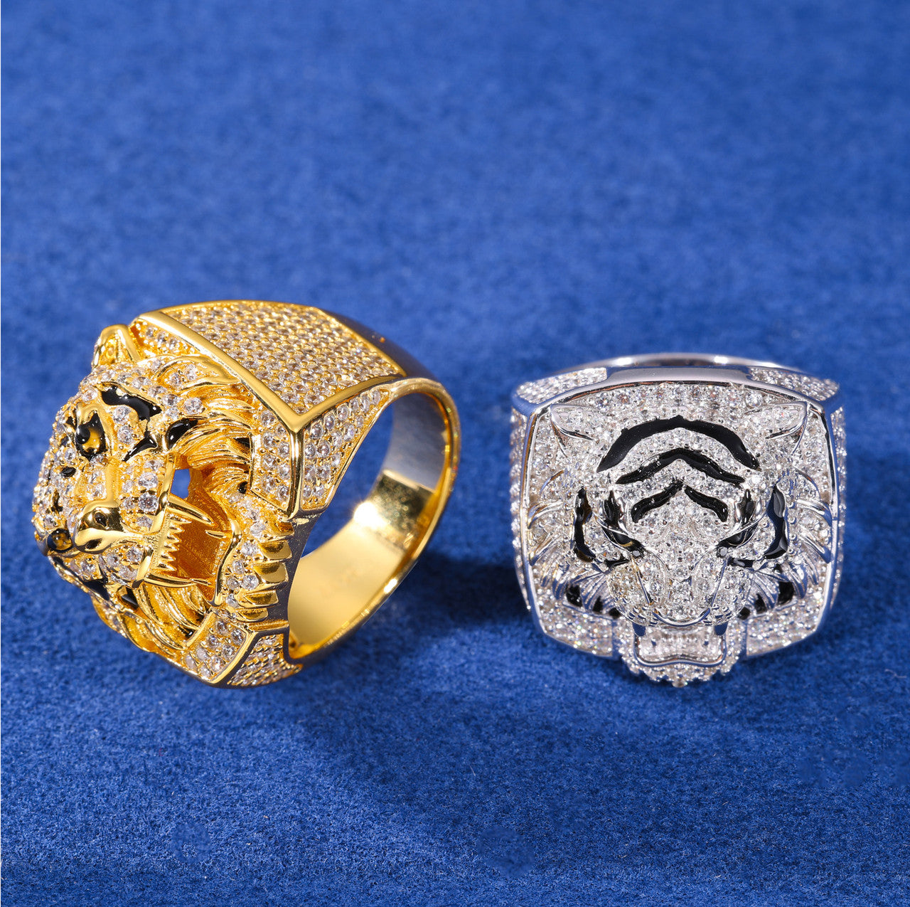 Eye Of The Tiger | Solid Sterling Silver VVS Moissanite Diamond Fierce Tiger Hip Hop Ring