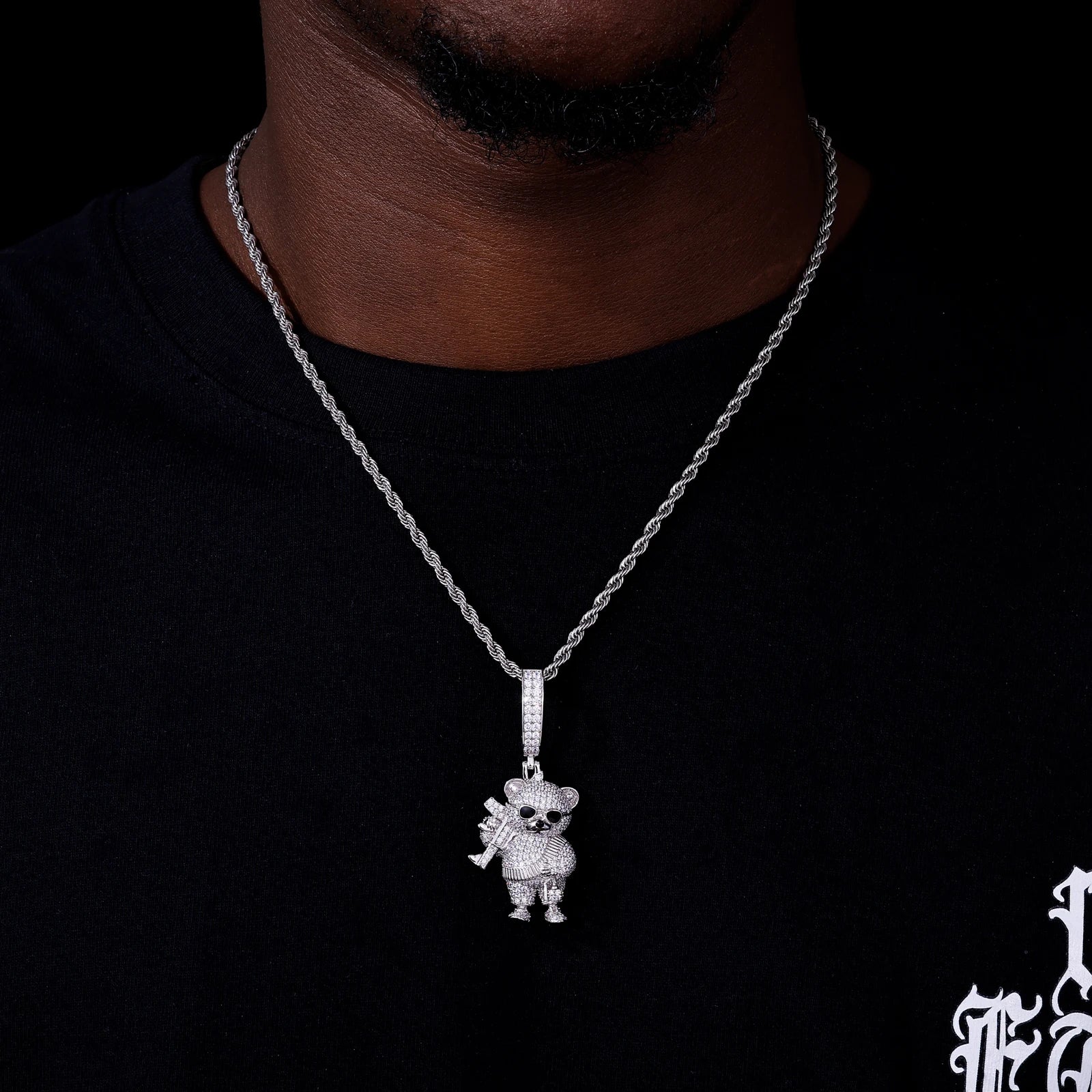 Chopper Style | Moissanite Diamond 925 Sterling Silver Stylish Ak47 Tufti The Bear Pendant