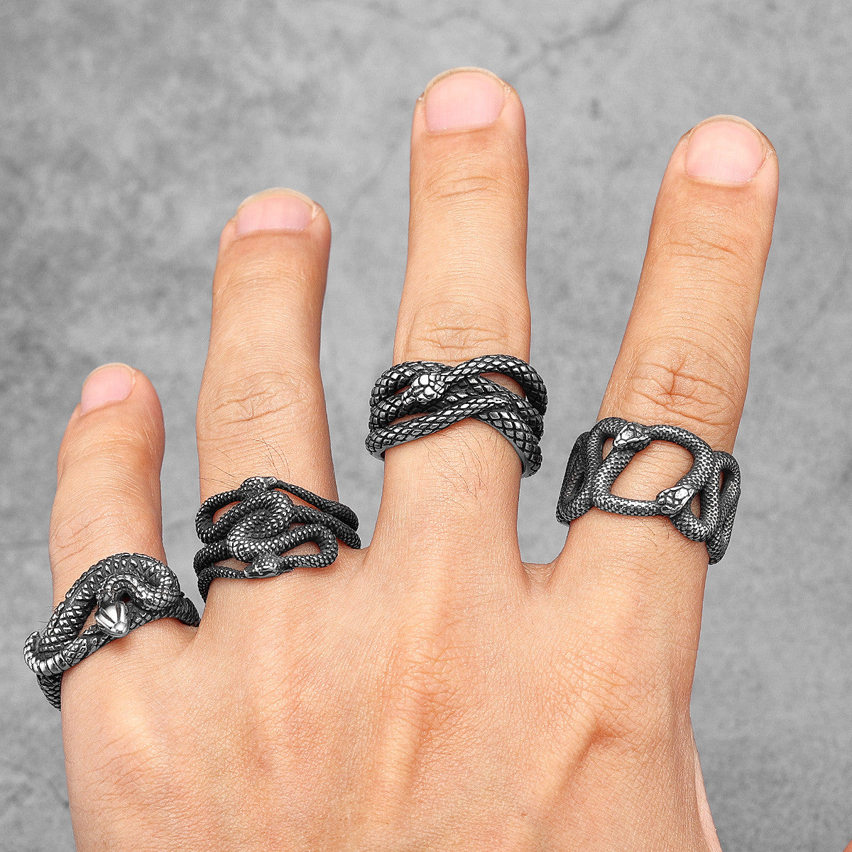 Snake Collection ll | No Fade 316L Solid Stainless Steel Men Snake Rings