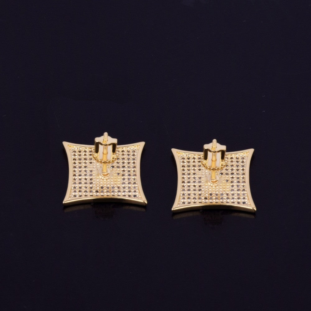 Iced Allah | VVS Diamond CZ Spiritual 18k Gold Silver Arabic Letters Hip Hop Earrings