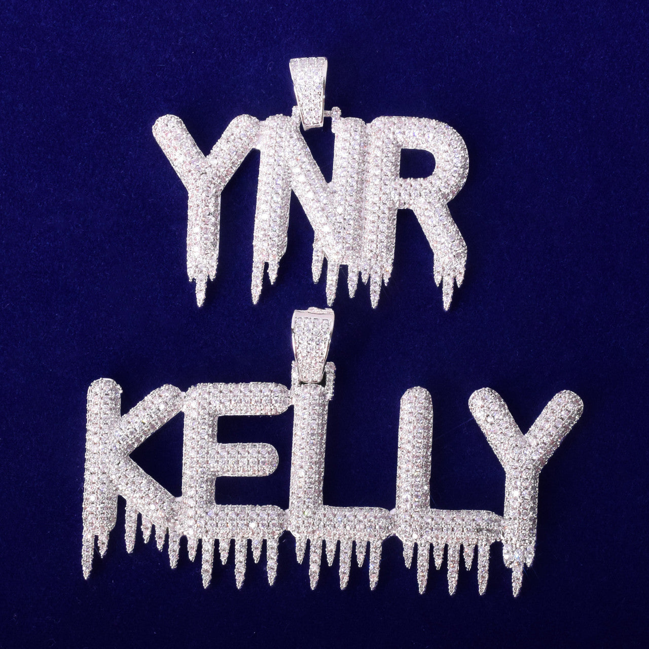 18k Gold 925 Silver Flooded Ice Bubble Drip Ice Sickle Custom Hip Hop Pendant Chain Necklace