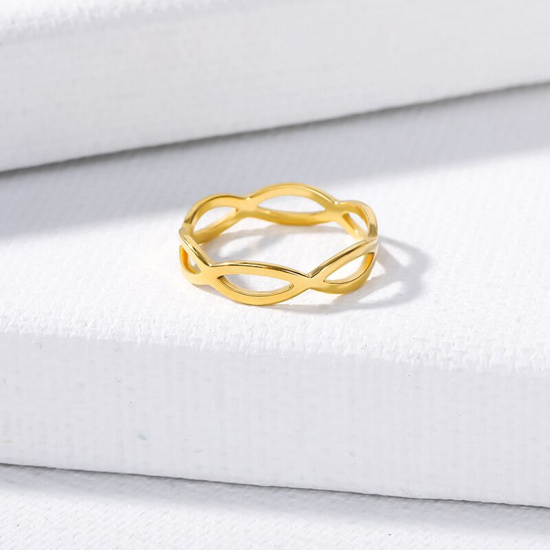 Platinum 18k Gold Rose Gold Stainless Steel Love Infinity Rings