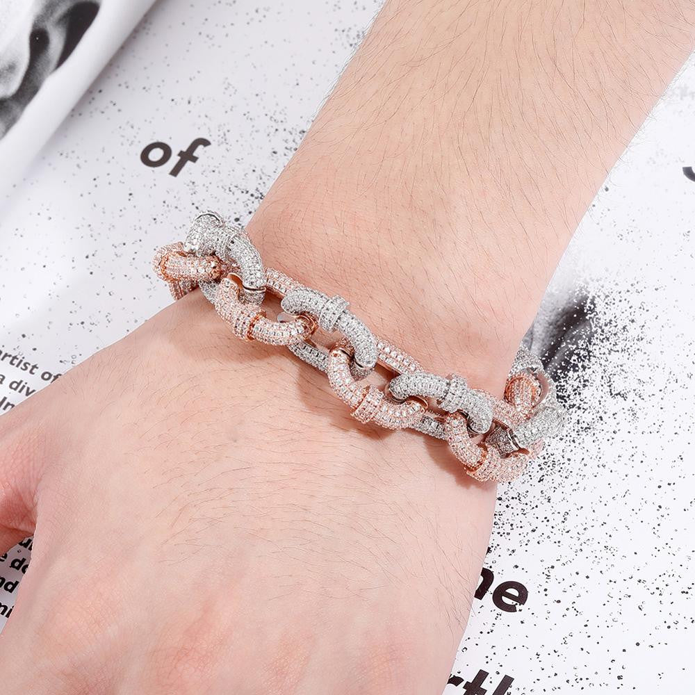 17mm Barrel Claw Clasp New Fashion Miami Cuban Link Hip Hop Chain Bracelets