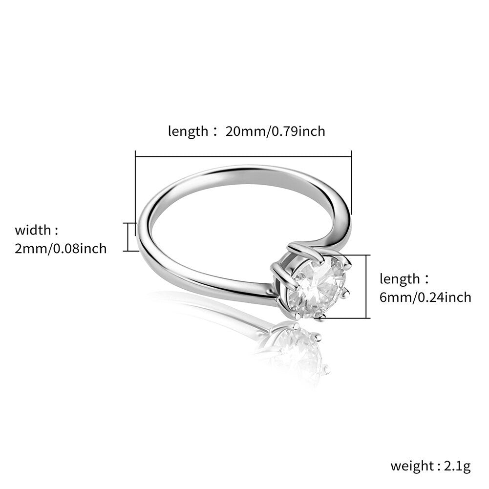 Ladies 1ct D Color VVS1 Moissanite Diamond .925 Sterling Silver Bling Bling Rings