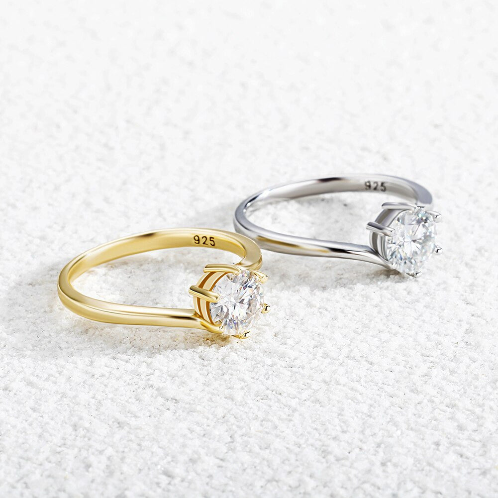 Ladies 1ct D Color VVS1 Moissanite Diamond .925 Sterling Silver Bling Bling Rings