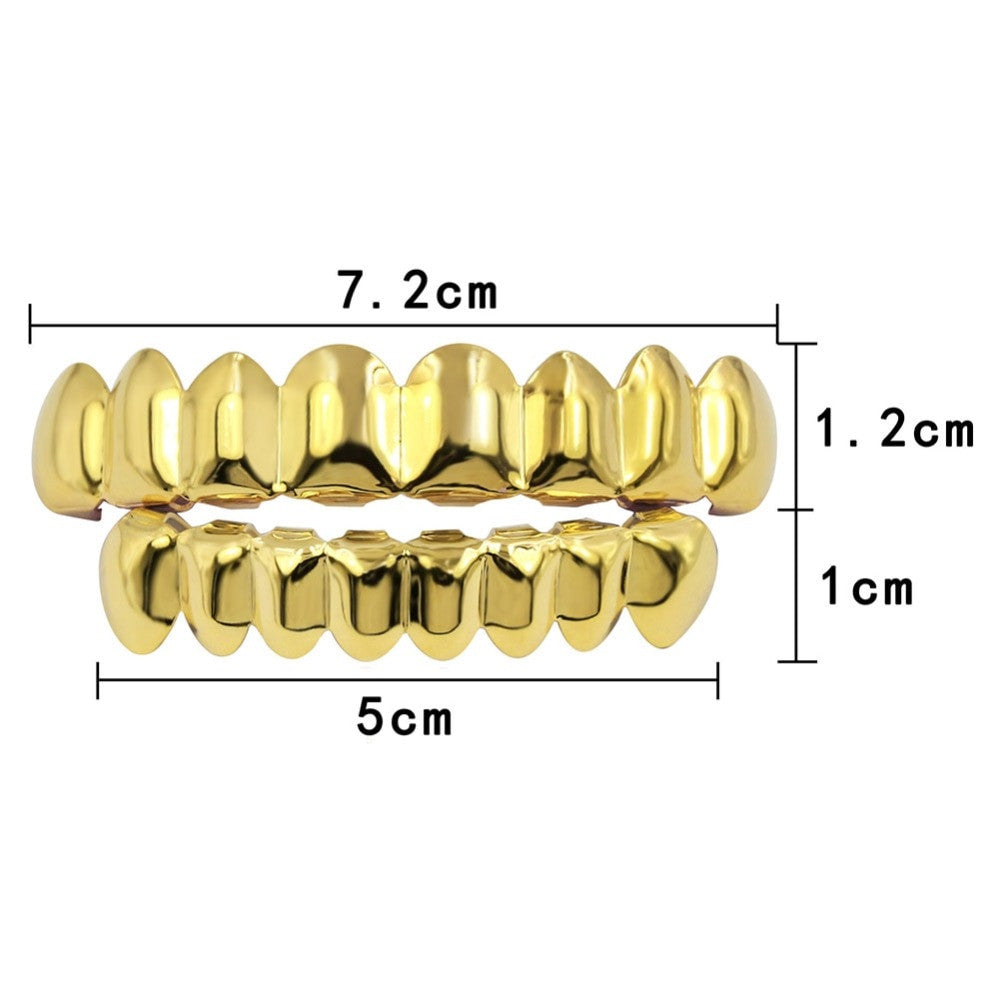 Full Mouth 8 Tooth 14k Gold Silver Black Hip Hop Teeth Grillz Set Top Bottom