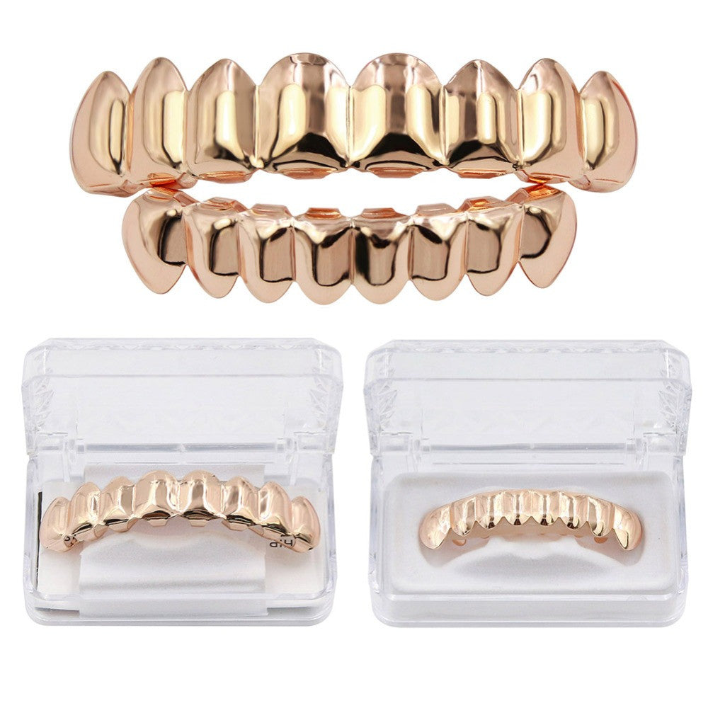 Full Mouth 8 Tooth 14k Gold Silver Black Hip Hop Teeth Grillz Set Top Bottom