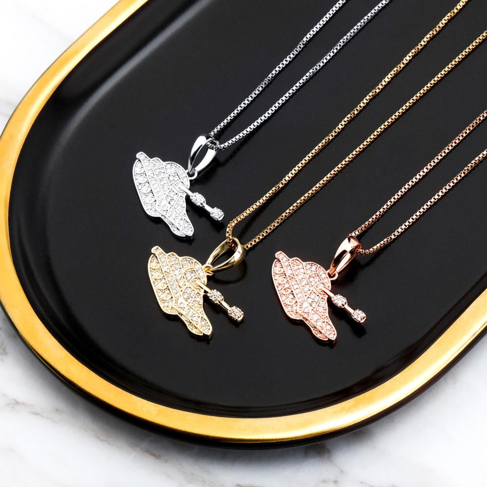 Ladies 14k Rose Gold 925 Solid Sterling Silver Hip Hop Tank Girl Pendant Necklace