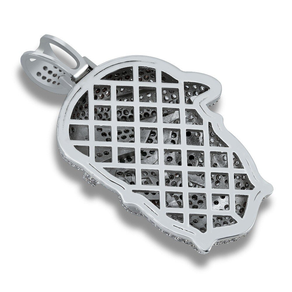 Flooded Ice Skull White Gold Black Ops Hip Hop Pendant Chain Necklace