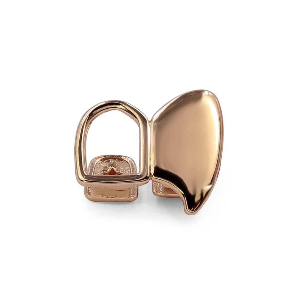 Hip Hop Canine Vampire Double Cap Fang Hollow Bling Yellow Gold