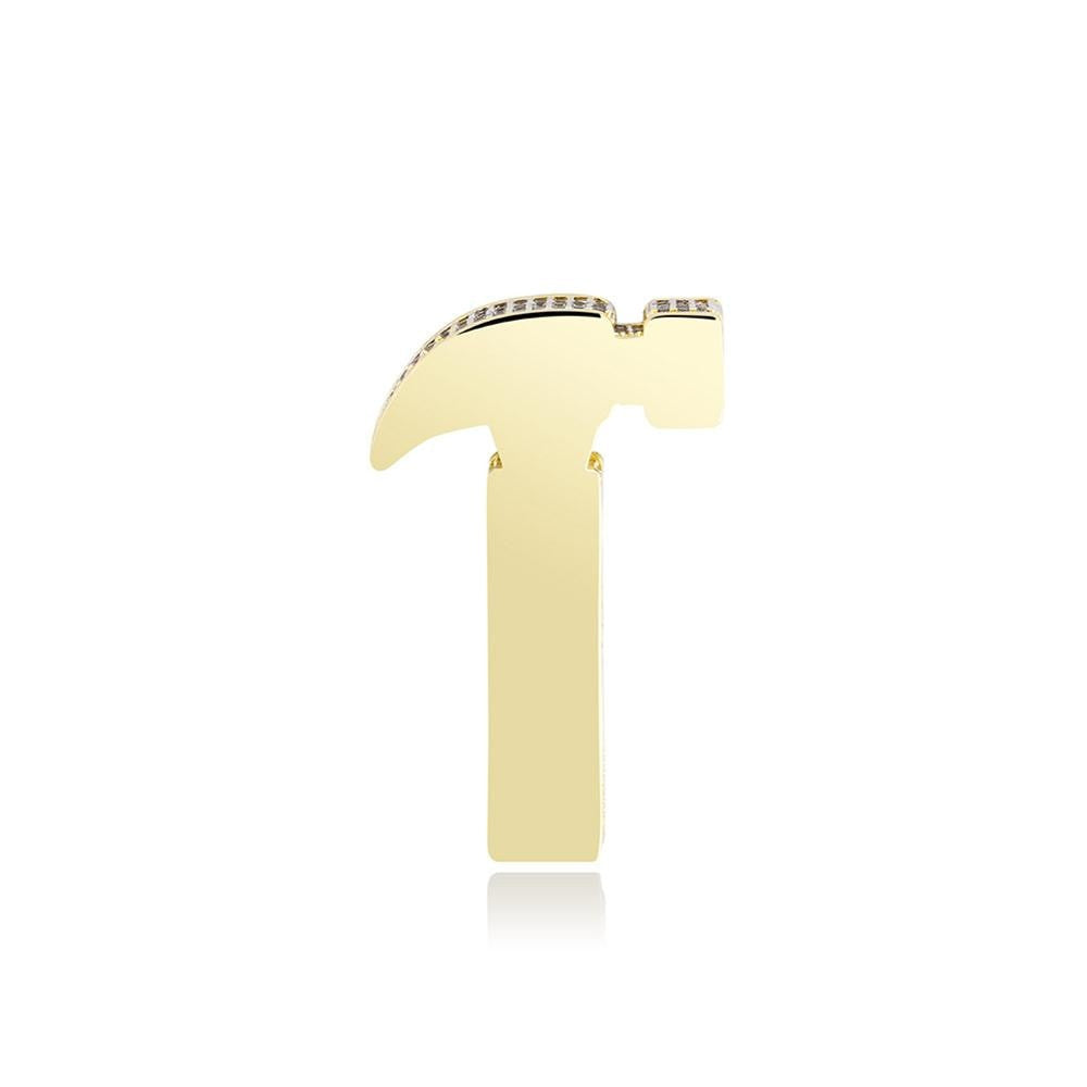 Flooded Ice True AAA+ Micro Pave 14k Gold Bling Hammer Hip Hop Pendant