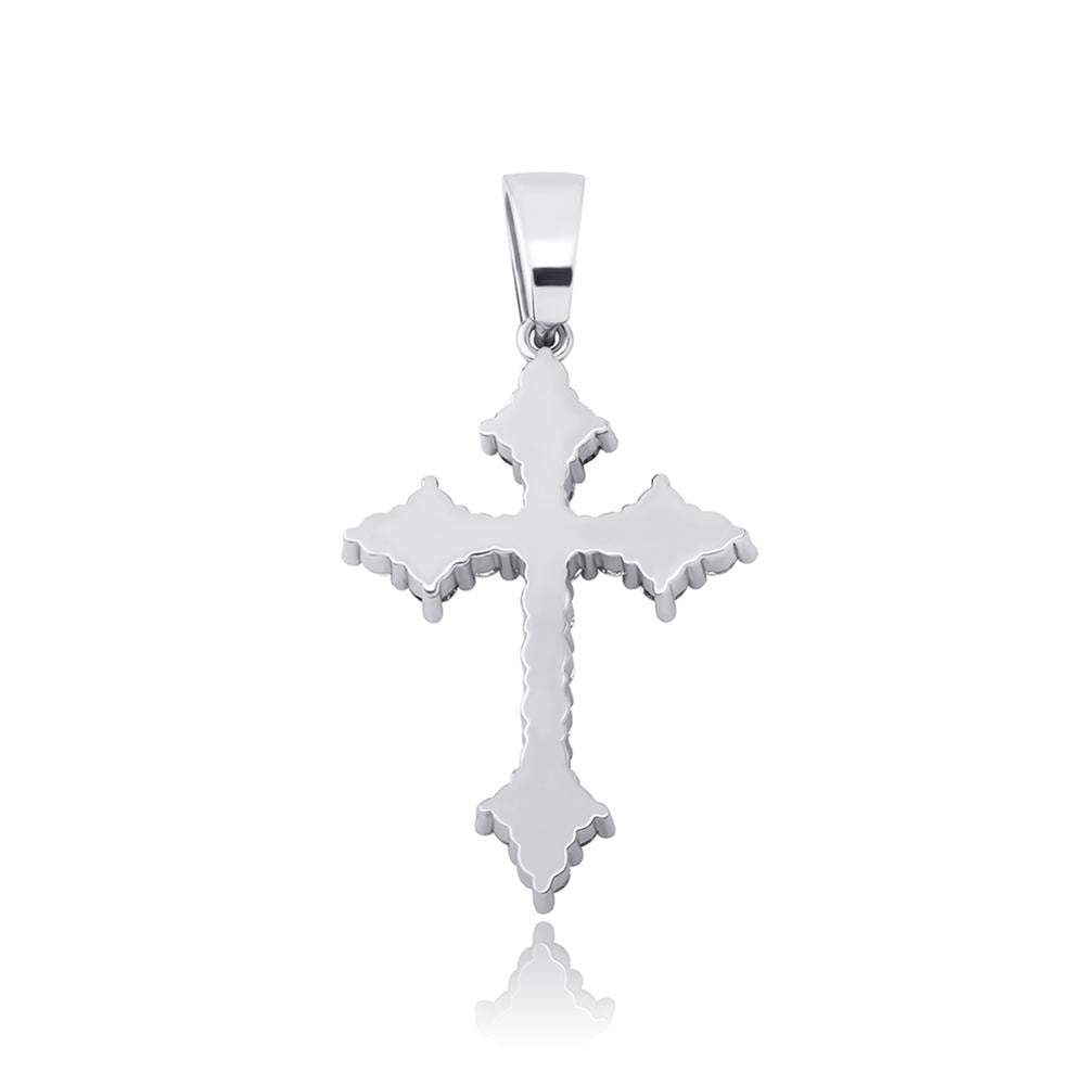 Rose Gold 14k 925 Silver All Ice Hip Hop Arrow Cross Bling Pendant Chain Necklace