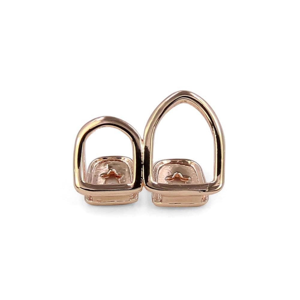 Rose Gold Hollow Open Face Cap Double Tooth Grillz