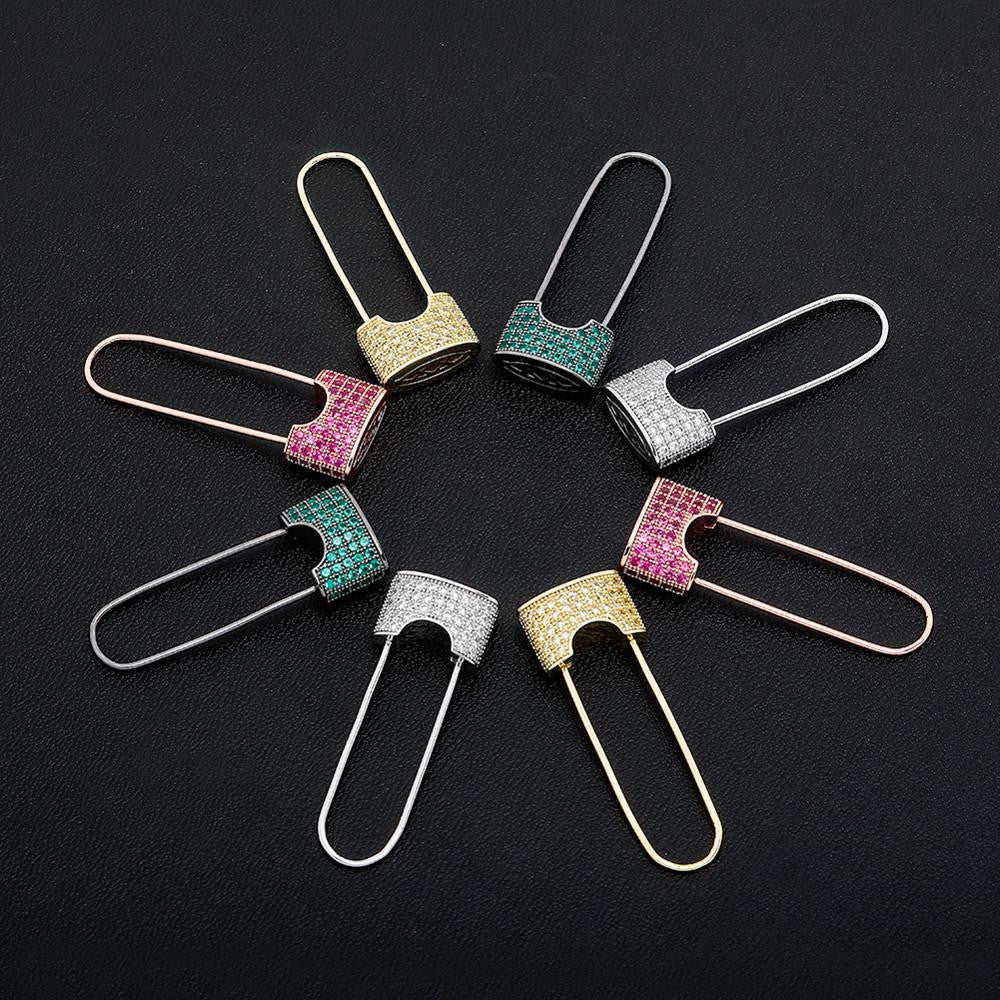 Ladies Flooded Ice Fashion Game On Lock Bling Bling Earrings