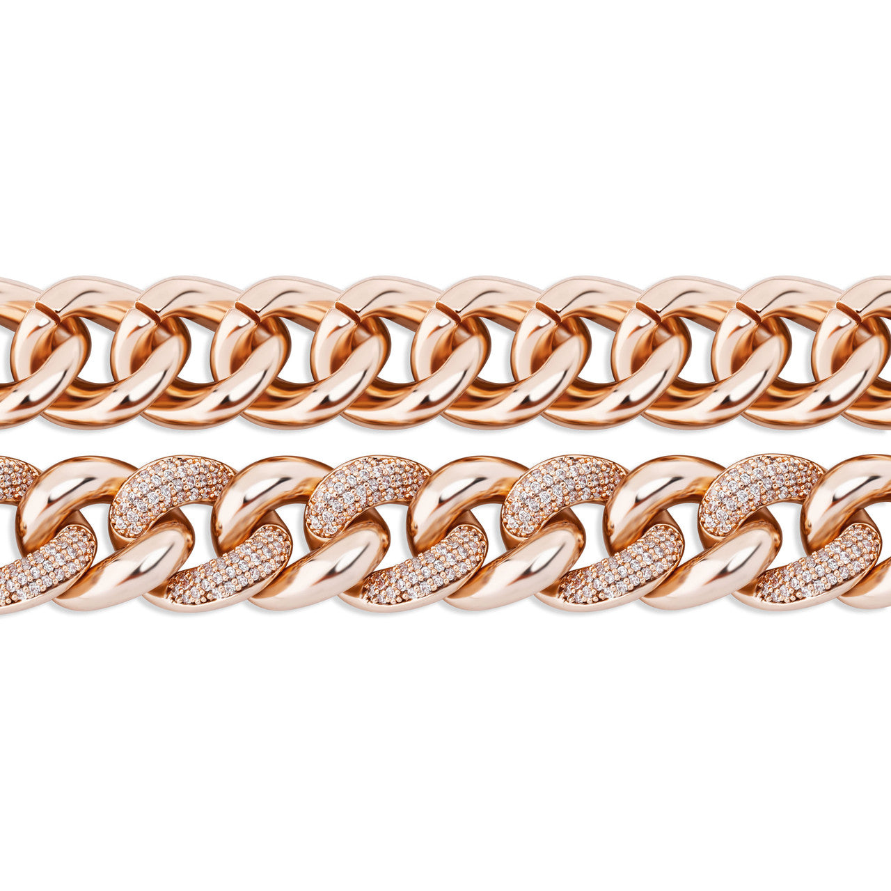 Men's 16mm Rose 14k Gold .925 Silver Designer Miami Cuban Link AAA Iced Hip Hop Bracelet