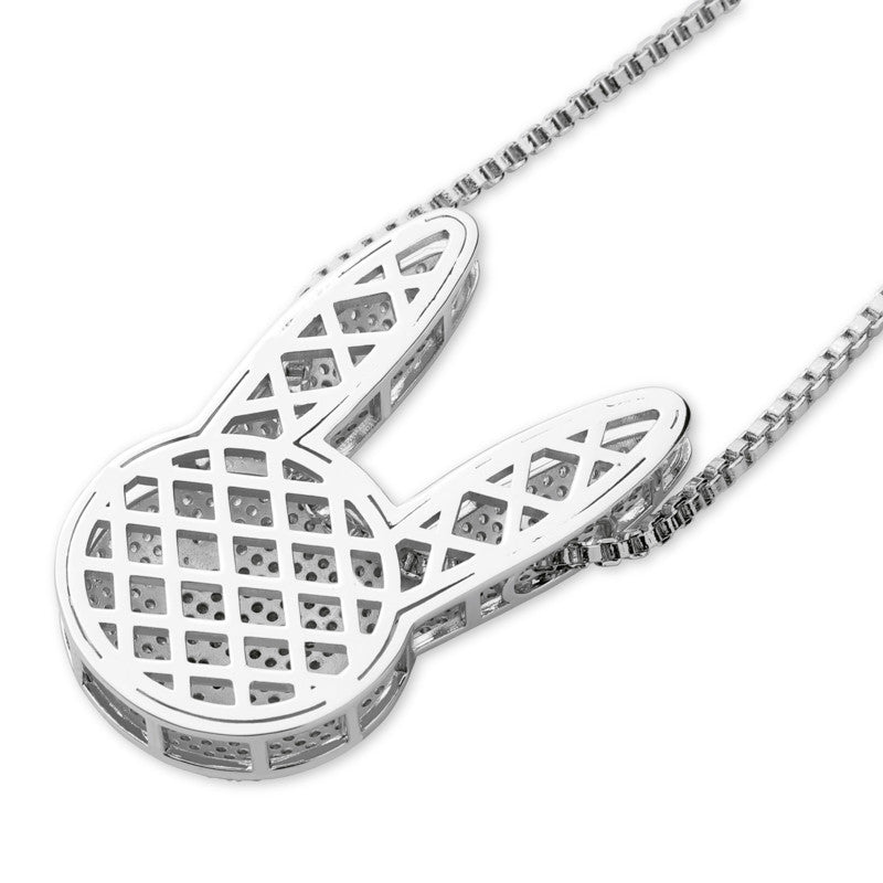 Miami Bad Bunny AAA Micro Pave Hip Hop 14k Gold Silver Rose Gold Pendant Chain Necklace