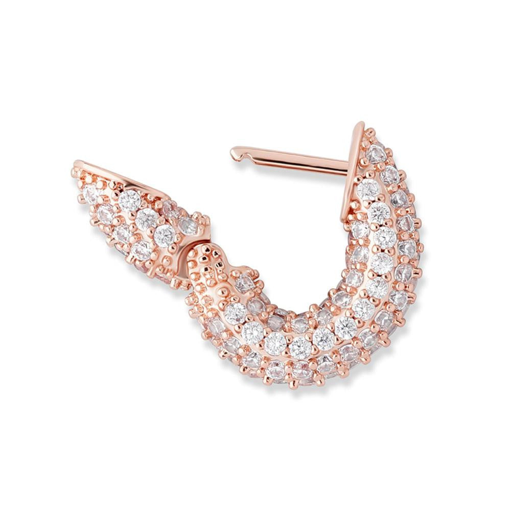 Ladies Beautiful Iced Fashion 3AAA Stone Bling Cube Earrings