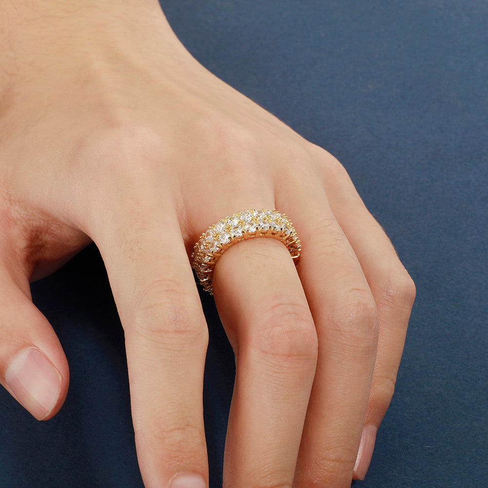 2 Row Couples 6mm 7mm Prong Set Premium Cut Hip Hop Flooded Ice Rings