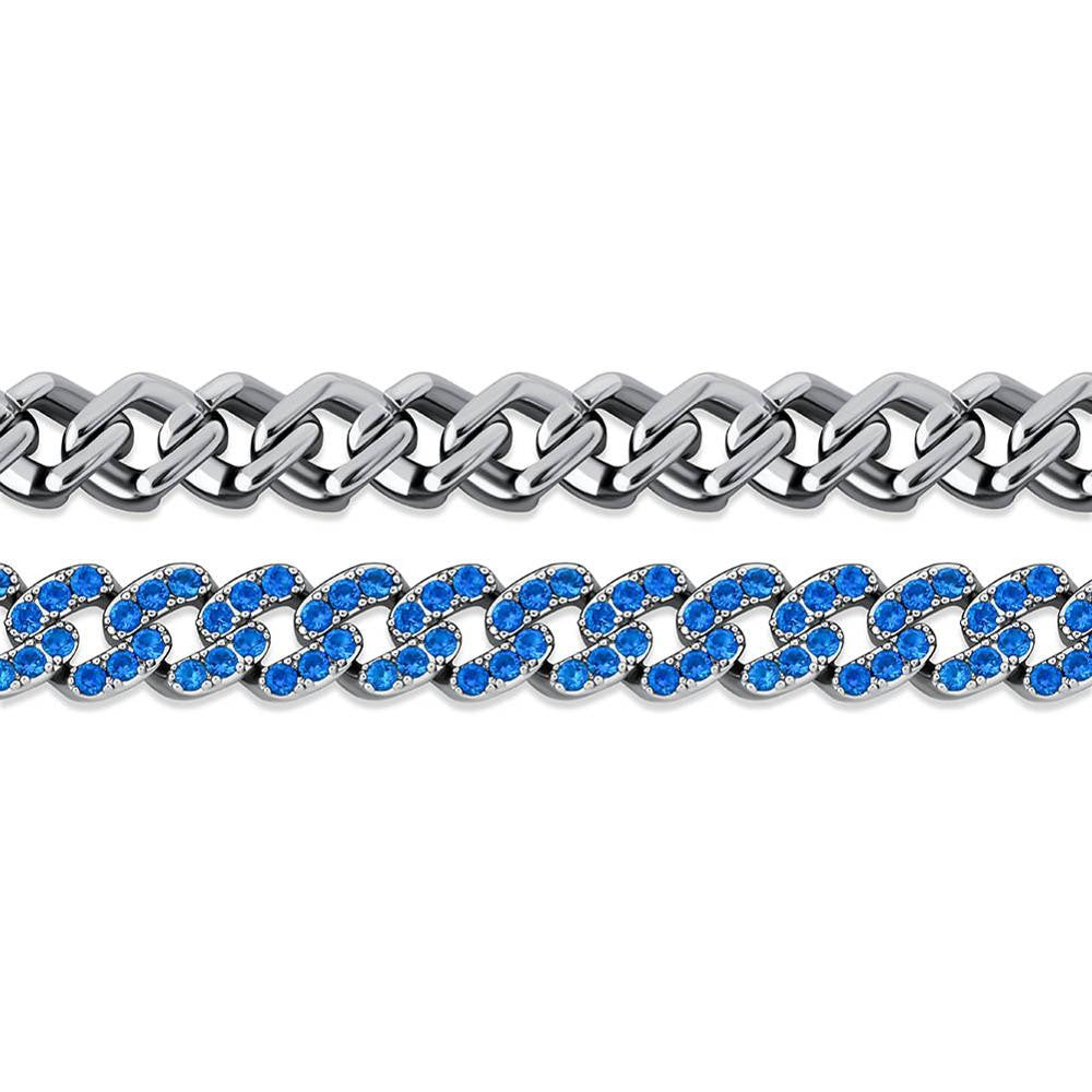 8mm Full Flooded Ice Close Cut Prong Set Hip Hop Cuban Link Chain Necklaces