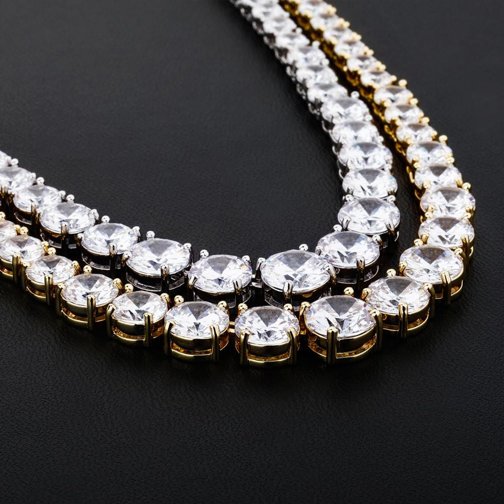 Ladies Irregular Flooded Ice AAA Prong Set Stone Tennis Choker Chain Necklace