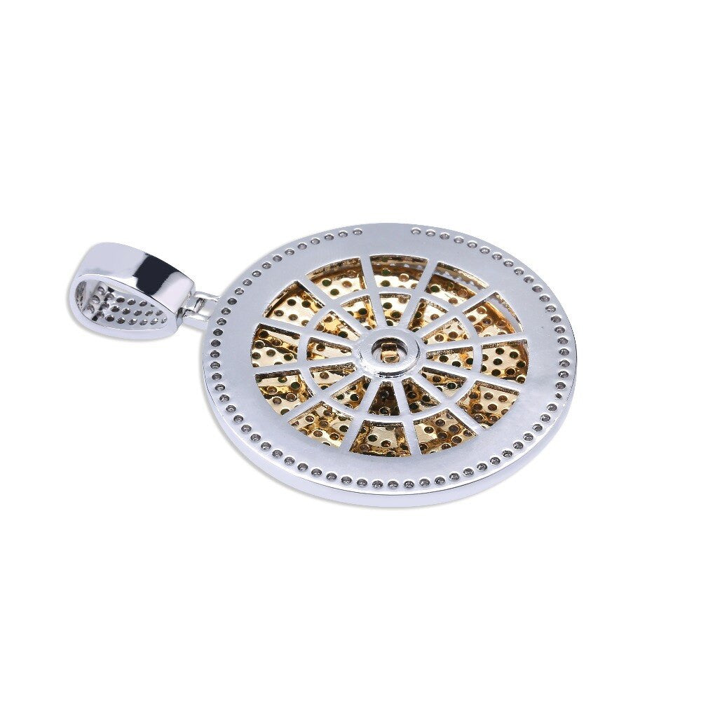 Flooded Ice Tree of Life Rotating Center Piece Hip Hop Pendant Bling Chain Necklace