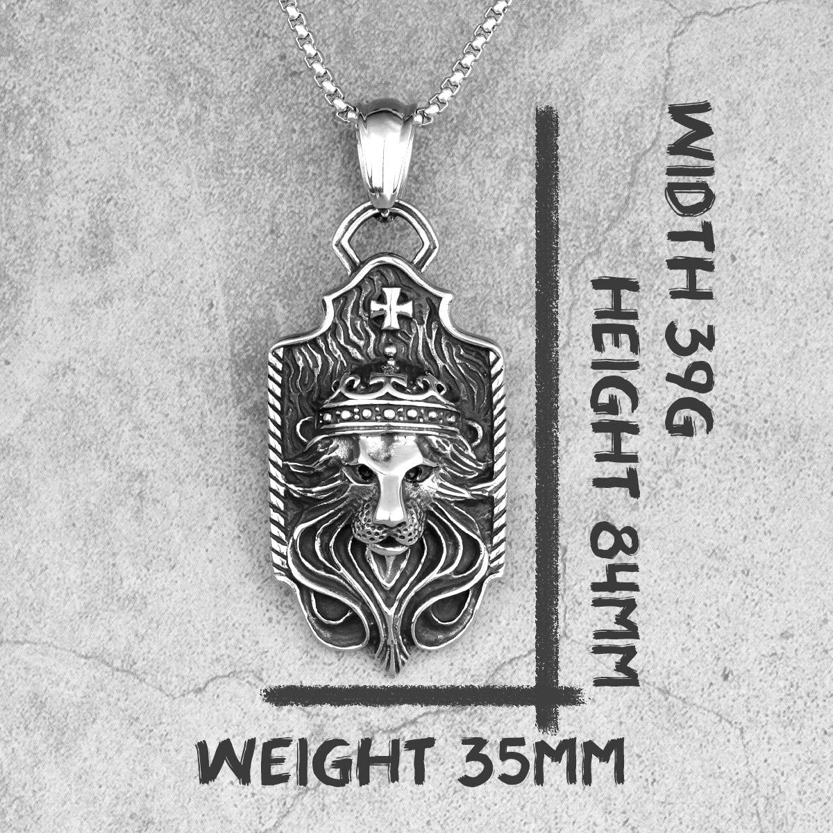 Mens No Fade Stainless Steel Kings Of Beast Lion King Unique Pendant Chain Necklace
