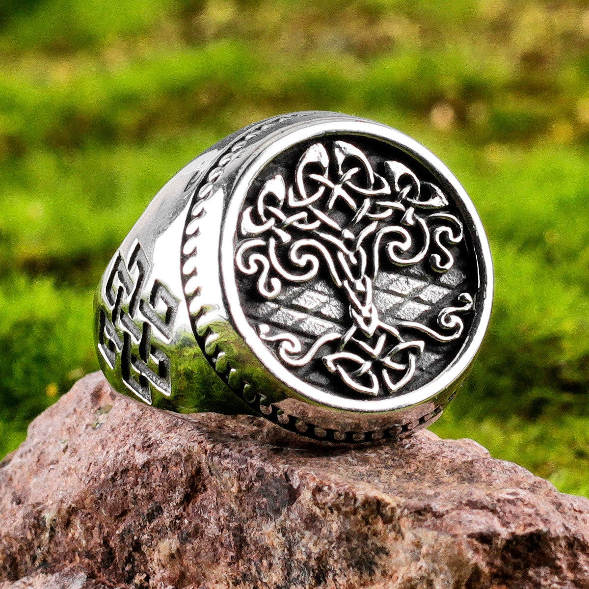 No Fade Stainless Steel Vintage Tree Of Life 316L Classic Rings