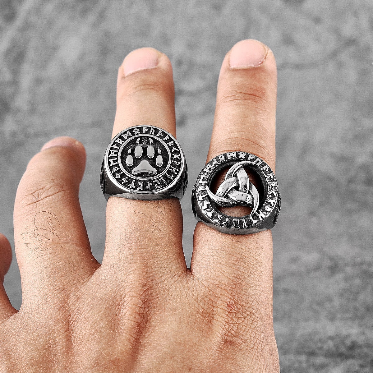 Mens Stainless Steel Celtic Knot Street Wear No Fade Rings