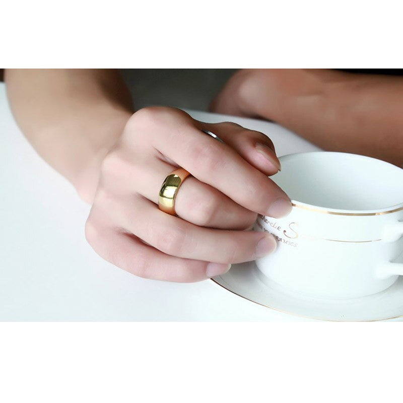 Mens Classic Band Style Smooth Hand Polished Tungsten 8mm Rings