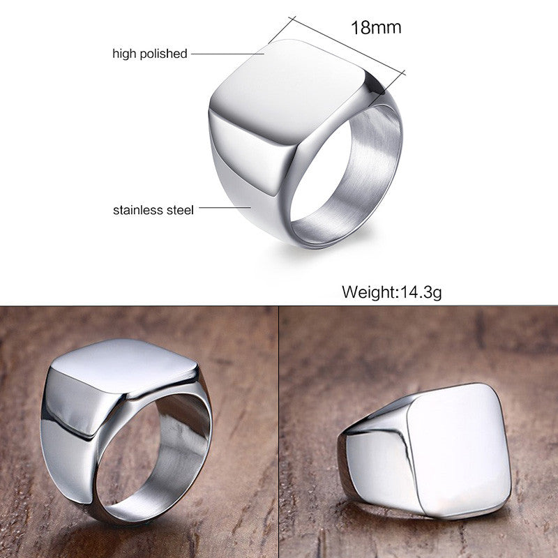 Mens Custom Made No Fade Silver Stainless Old English Letters Initial Ring