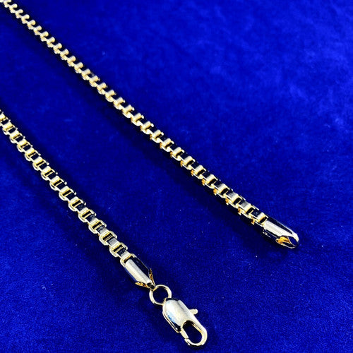 Mens Hip Hop 4mm 36 Inch Box Link Chain Necklace Gold