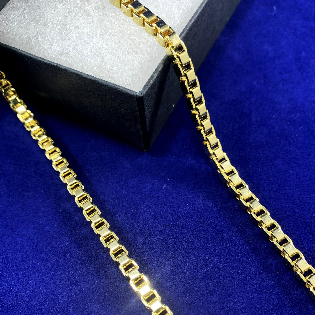 Mens Hip Hop 4mm 36 Inch Box Link Chain Necklace Gold