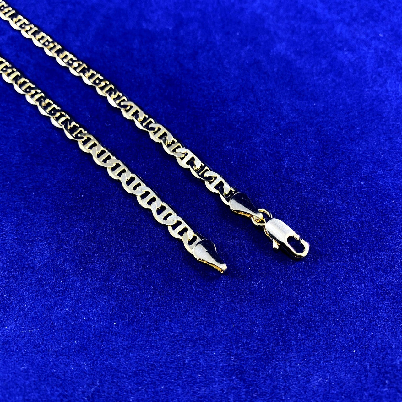 3mm 20 Inch 14k Gold Plated Anchor Mariner Link  Hip Hop Chain Necklace