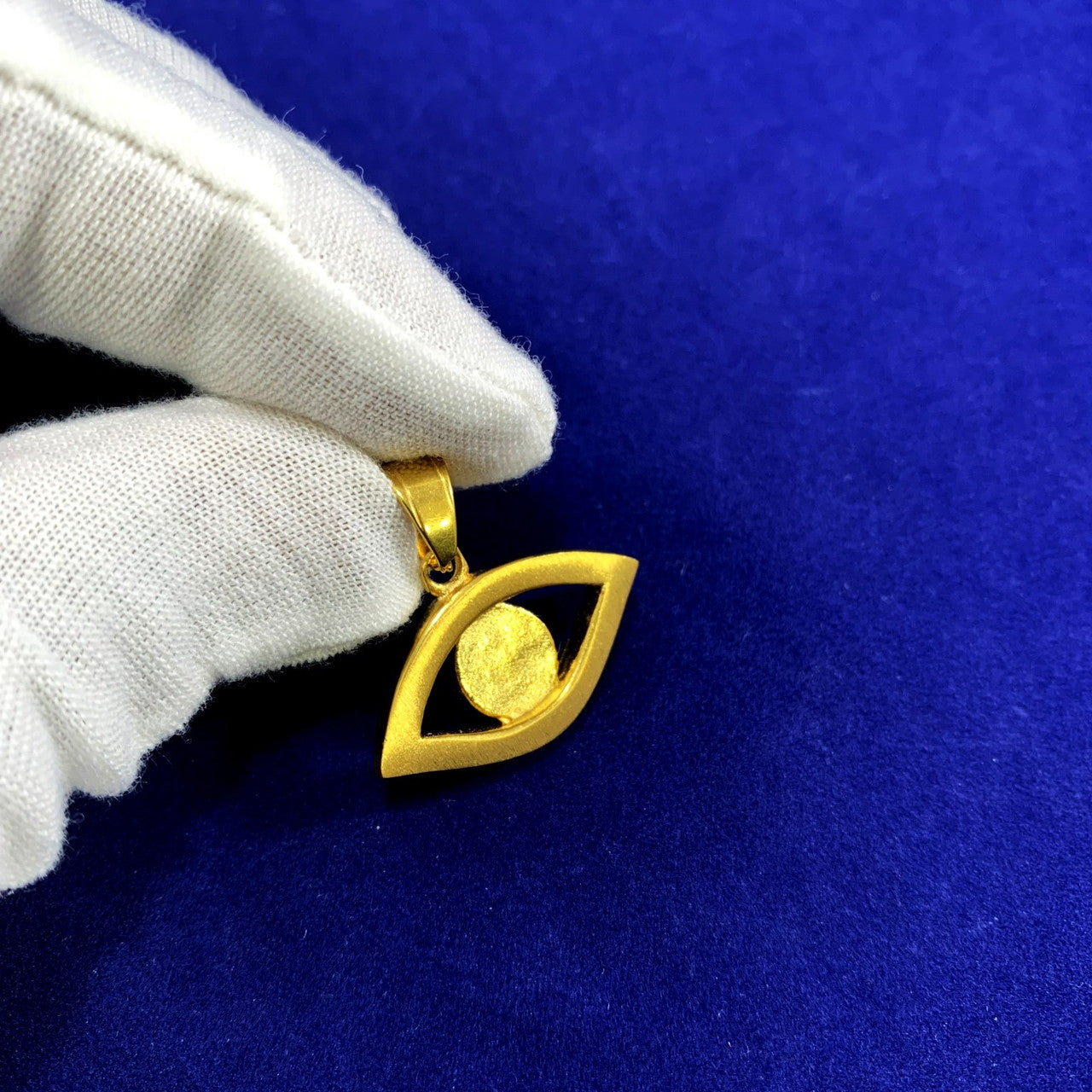 14k Gold Natural Stone All Seeing Evil Eye Stainless Steel Pendant Chain Necklace