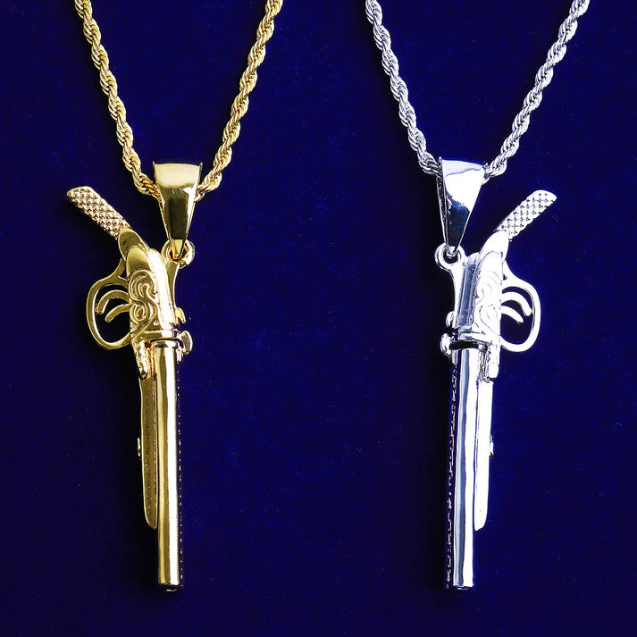 Red Dead | The Outlaw Luxury Opening Hip Hop Dueling Pistol Chain Necklace