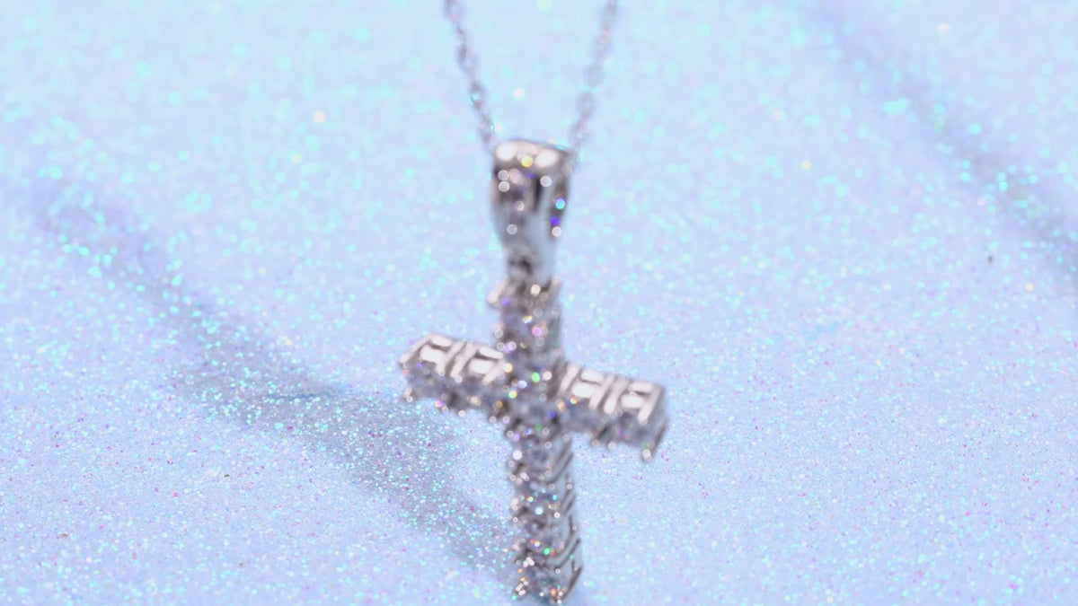 New Classic II | Moissanite Diamond Solid 925 Sterling Silver VVS Diamond Spiritual Cross Pendant