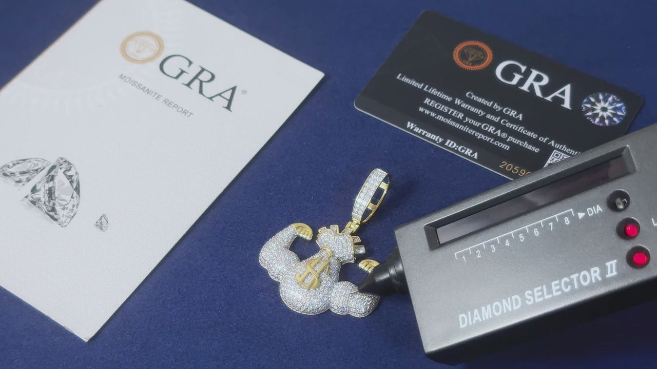 Money Strong | Moissanite Diamond Solid Silver Iced Blinged Out Pendant