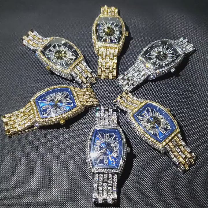 Navigation | VVS Diamond CZ Night Star Sky Compass Hip Hop  Iced Blinged Out Watch